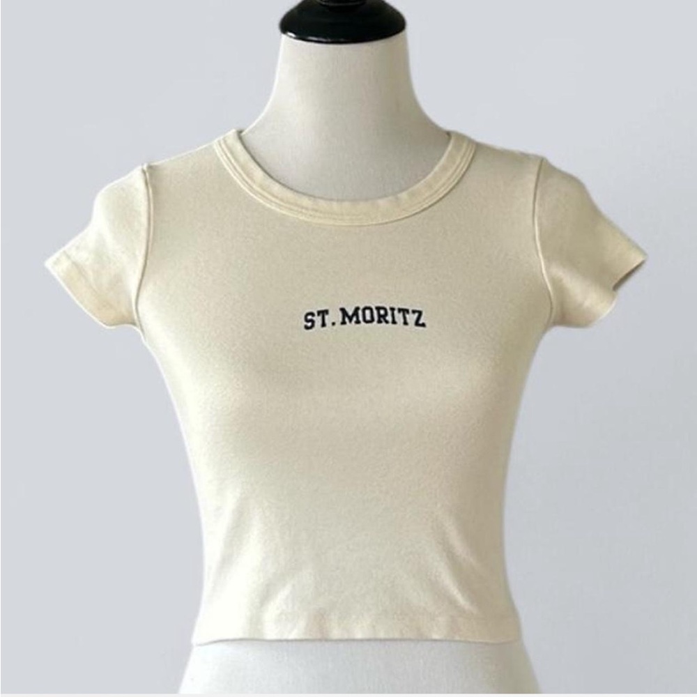 Brandy Melville Cream Graphic Tee